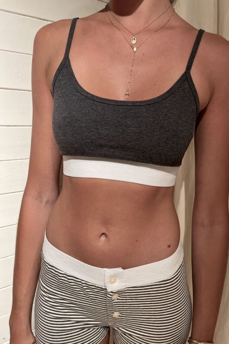 Soutien Gorge Brandy Melville Lainey Grise Foncé | WAO-25341036